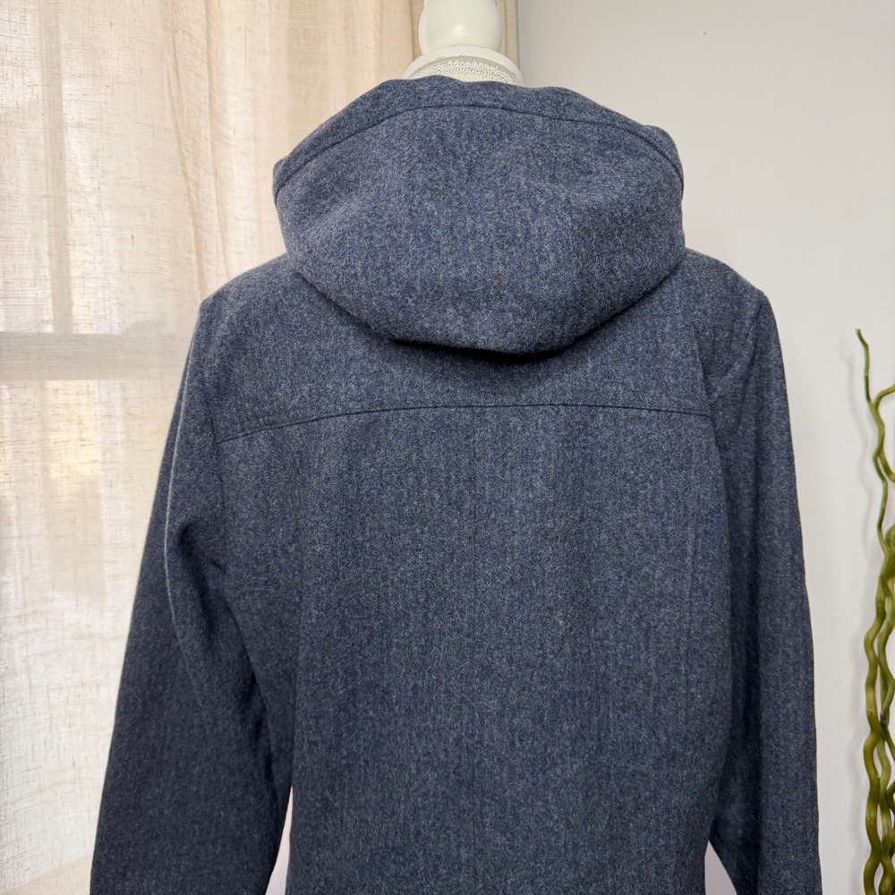 Woolrich Hooded Parka Jacket Coat Wool Blend Navy Blue Toggle Zip Women's SMALL - Picture 9 of 16